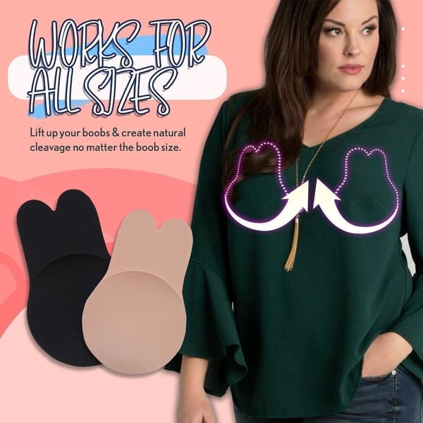 Reusable Lift Up Invisible Tape Bra【1Pair Black + 1Pair Cream】
