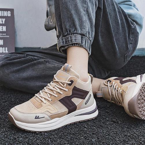 Trendy Breathable Running Sneakers - Khaki