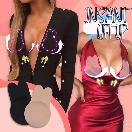 Reusable Lift Up Invisible Tape Bra【1Pair Black + 1Pair Cream】